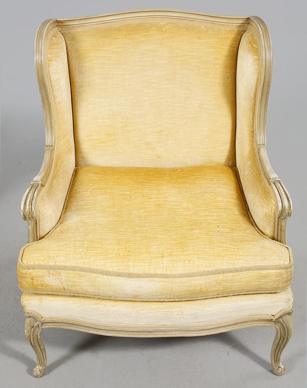 BERGÈRER, ett par, rokokostil, 1900-talets mitt.