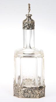 KARAFF, glas samt silver, C.G Hallberg, 1900-talets första hälft.