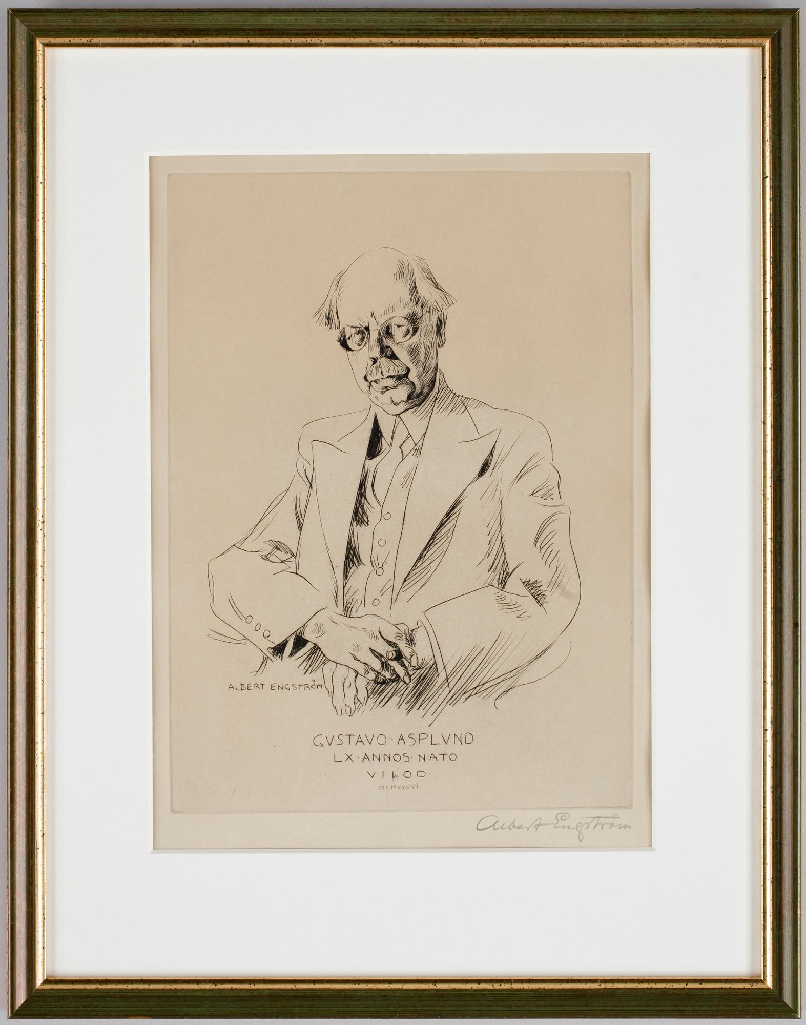 ALBERT ENGSTRÖM, gravyrer, 3 st, sign.