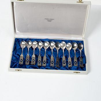 Coffee and mocha spoons, 12+6 pieces, silver, Alton Guldvaru Ab, Falköping, 1959–1967.