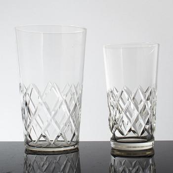 SERVISDELAR, 29 stycken, glas, Helga-modell, 1900-talets första hälft.