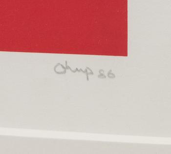 BENGT ORUP, färglitografi, signerad och numrerad 33/60, daterad 86.