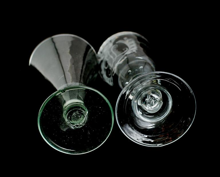 VINGLAS, 2 st, 1800-tal.