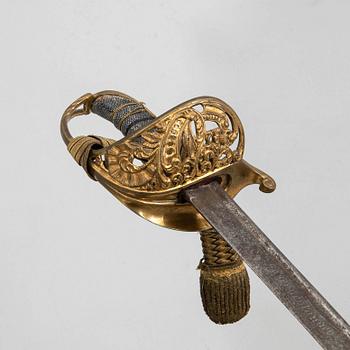 Sabel, svensk, m/1859 för officer, med balja.