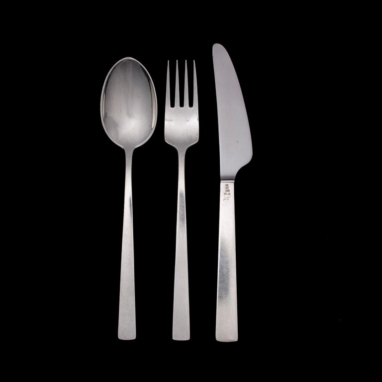 BERTEL GARDBERG, CUTLERY SET, 36 PARTS. Birgitta. Signed BG, silver 916, Suomen kultaseppä Oy, Turku. Late 1960s.