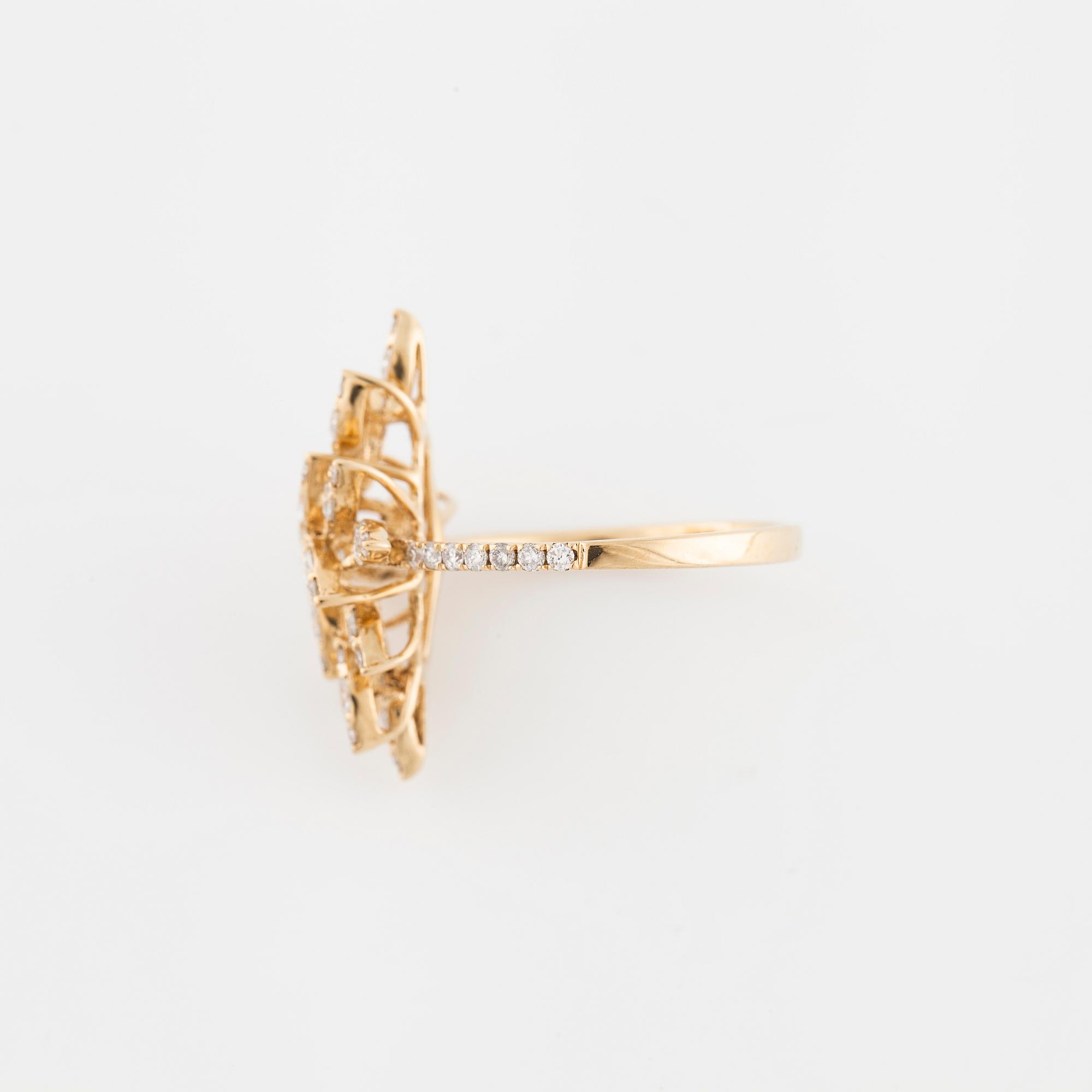 A brilliant cut diamond ring.