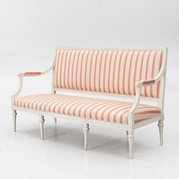 A Gustavian sofa, late 18th century.