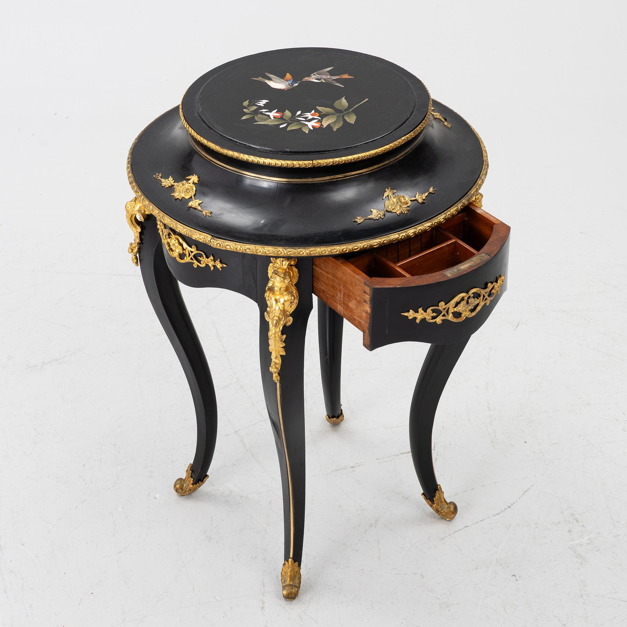 A rococo-revival pietre dure-top table, later part 19th century.