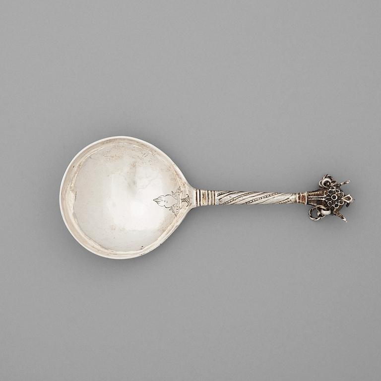 A Swedish mid 18th century silver spoon, marks of Lars Holmström, Lund (1747-1772 (1779)).