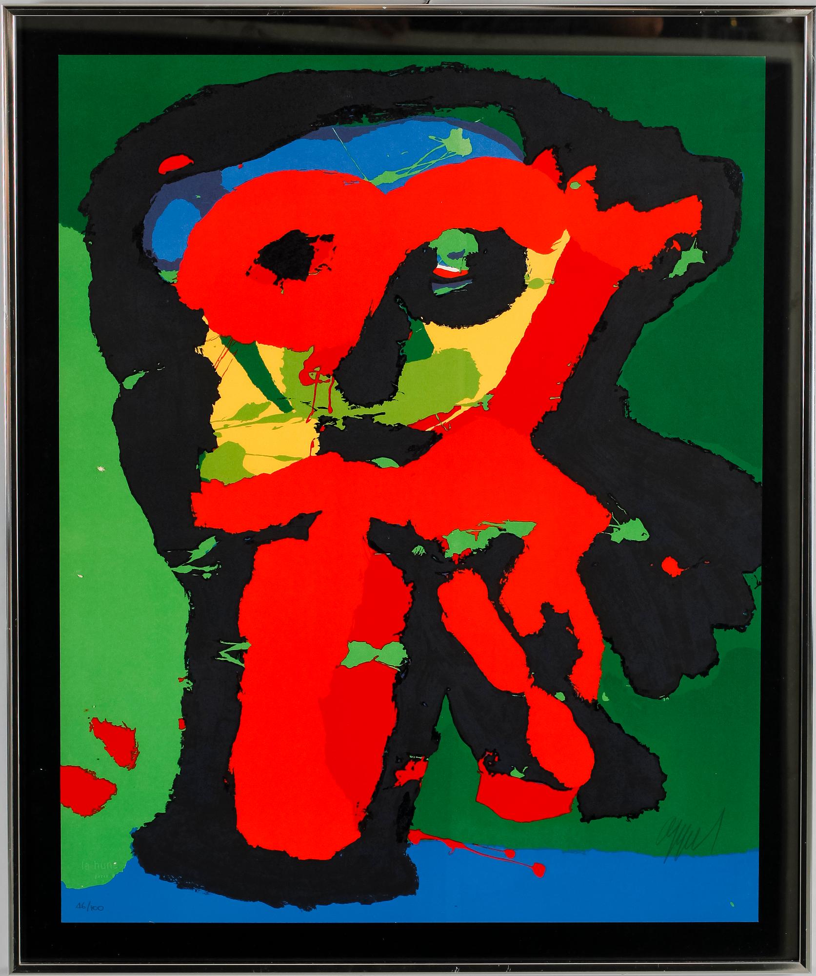KAREL APPEL, färglitografi, sign, numr 46/100.