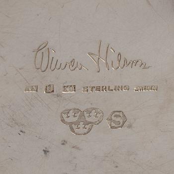 WIWEN NILSSON. Glasunderlägg, ett par, sterlingsilver, Lund 1972.