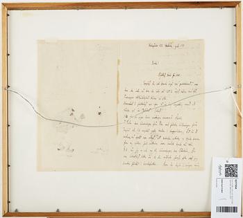 Axel Fridell, letter and drawings, signed, juli 1931.