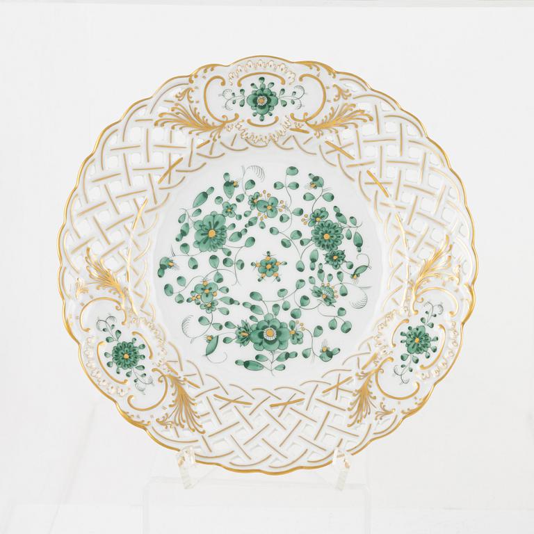 Kaffeservis, 61 delar, porslin, "Indische Malerei Grün", Meissen, 1900-tal.