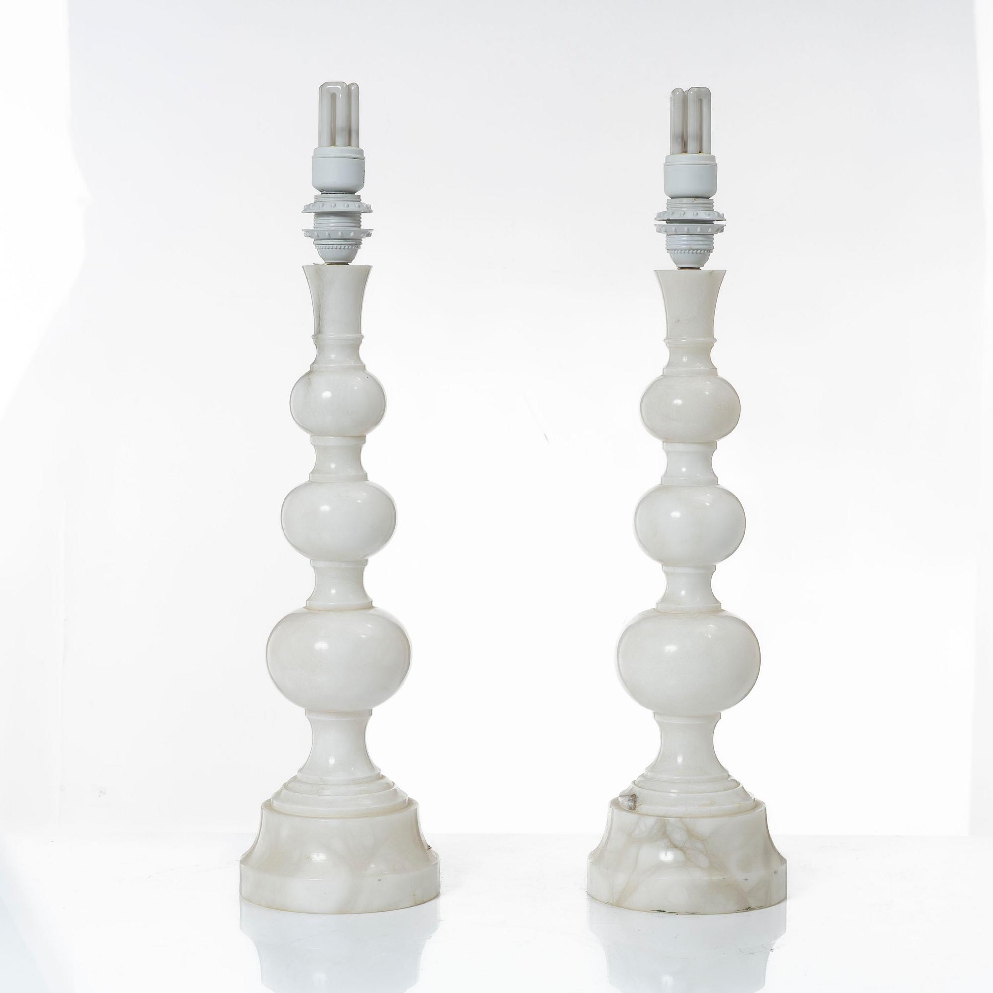 Bordslampor, ett par, troligen Italien, 1900-talets andra hälft.