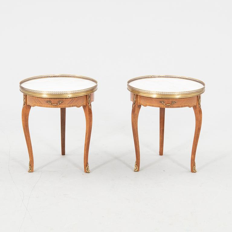 Pair of Louis XV-style side tables, 20th century.