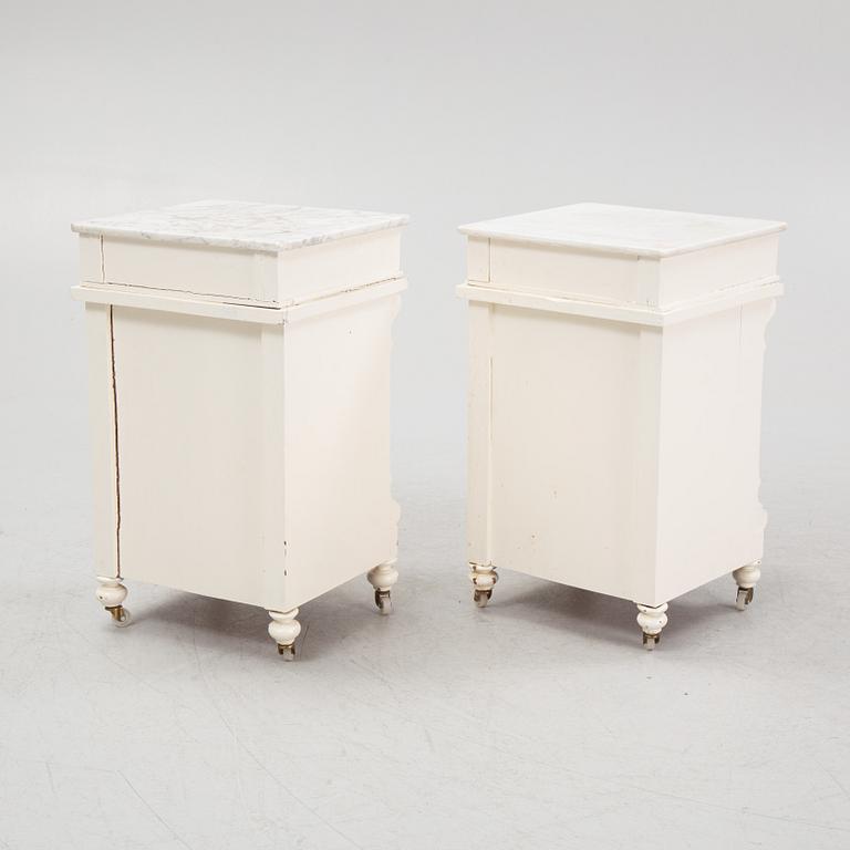 Bedside tables, a pair, late 19th century.