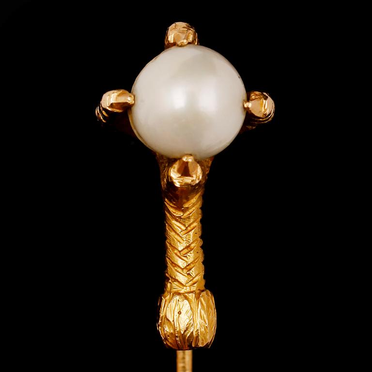 KRAVATTNÅL, 18 k guld, tidigt 1900-tal.