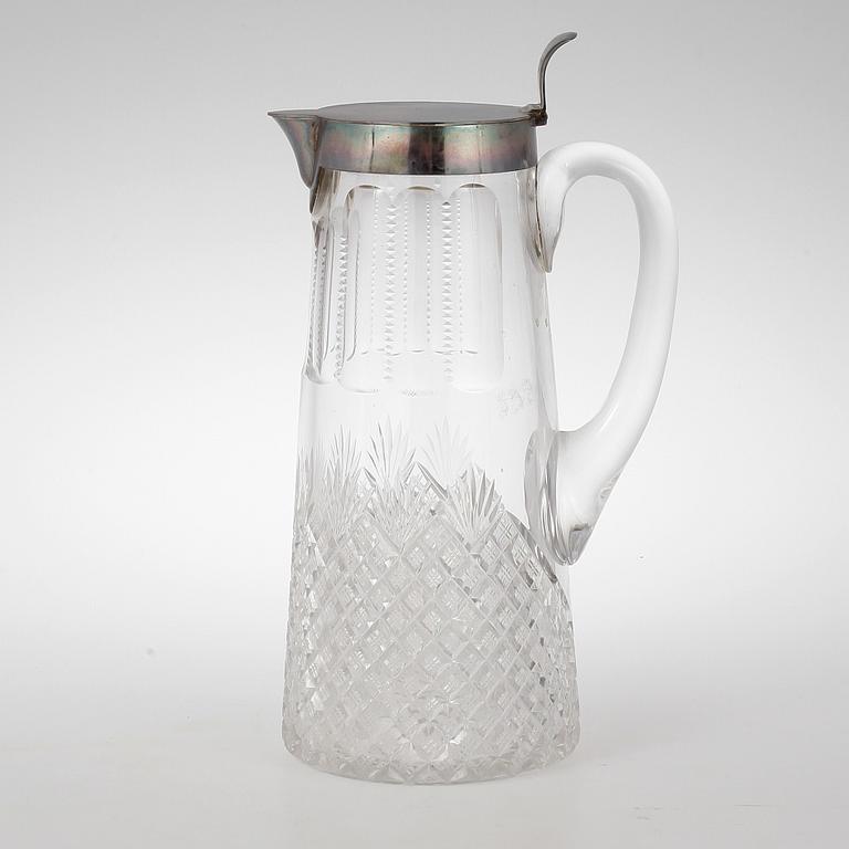 VINKANNA, silver samt glas, Alexander Benediktowitsch Ljubawin, St Petersburg, Ryssland. Tidigt 1900-tal.