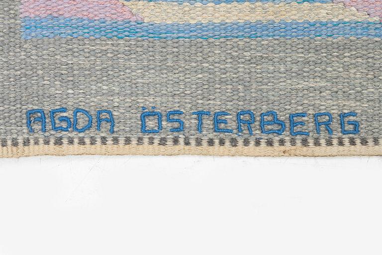 Agda Österberg, a tapestry, 'matta 307' flat weave and tapestry weave, c. 175 x 178 cm, signed AÖ.