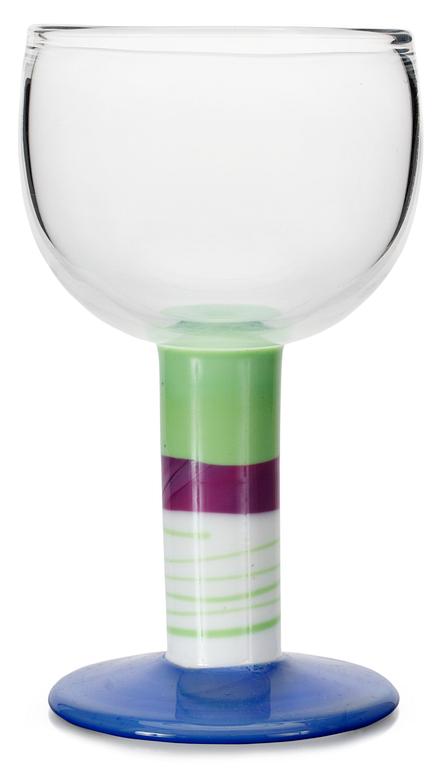 A Gunnar Cyrén glass goblet, "Popglas" , Orrefors 1967.