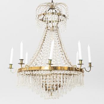A Karl Johan chandelier, first half of the 19th century.