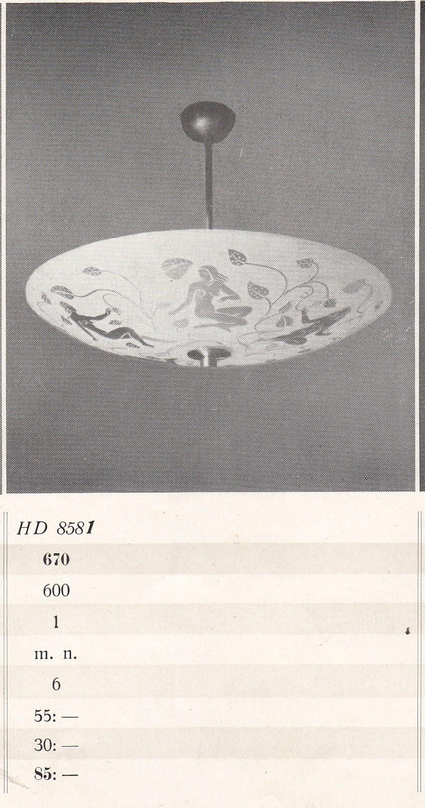 Edward Hald, a model 'HD 8581' ceiling light, Orrefors, 1940's.