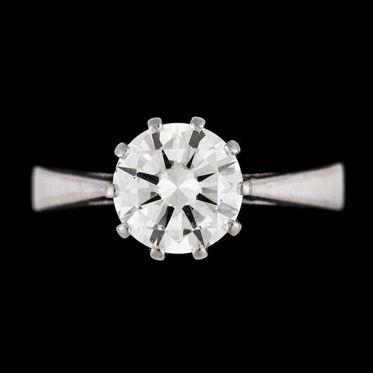 A brilliant cut diamond ring, 1.64 cts.