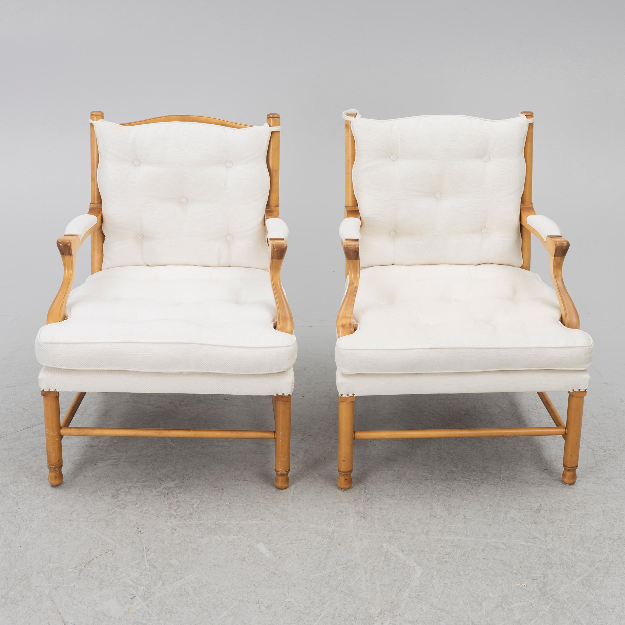 A pair of Gripsholm model armchair, second half of the 20th century.