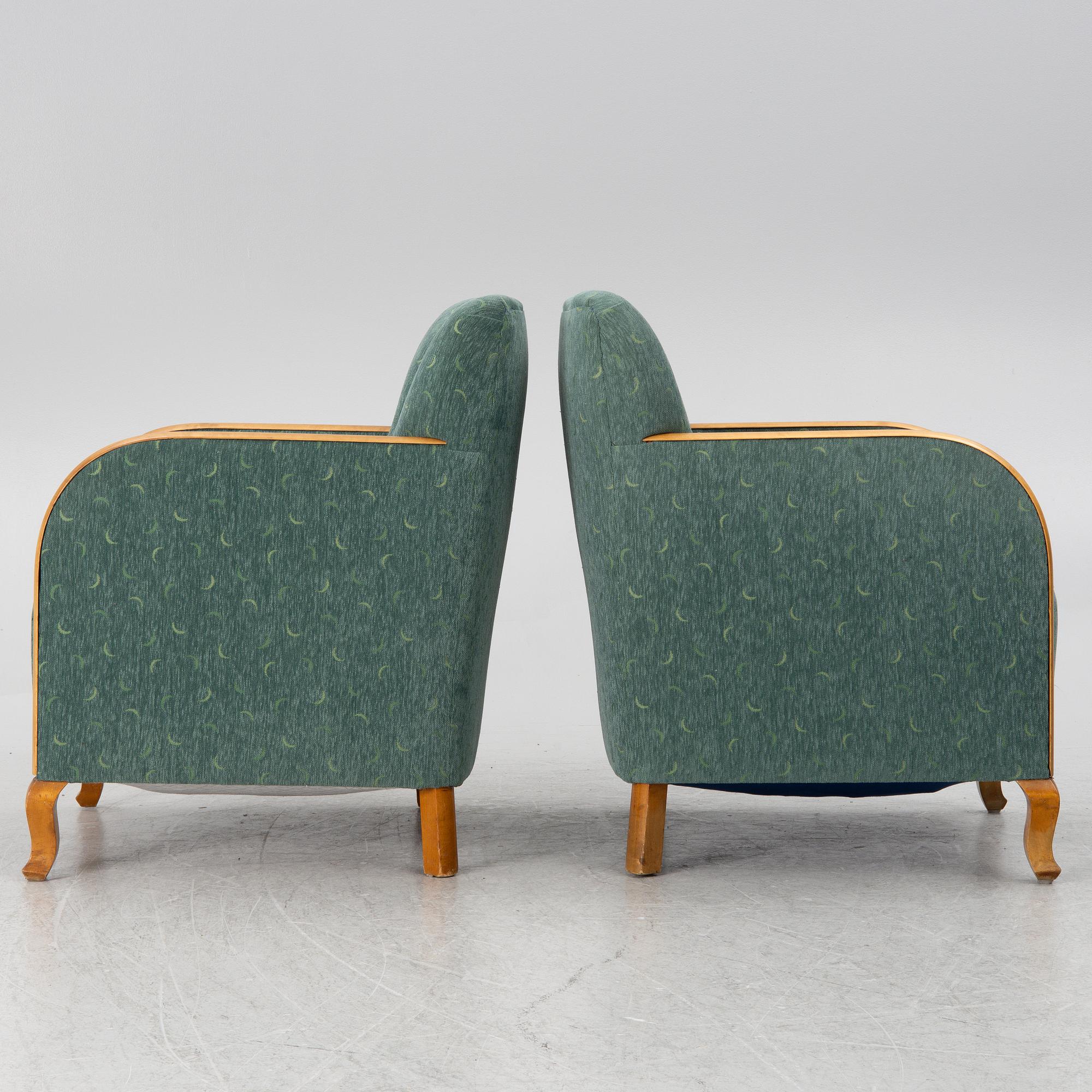 A pair of armchairs, 1930s/40s.