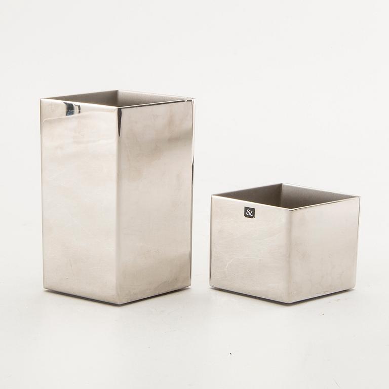 Sigurd Persson, a set of four metal signed vases.