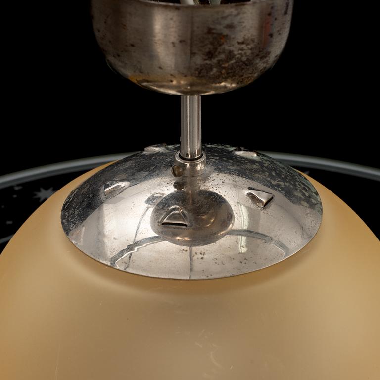 Ceiling lamp, Saturn-type, 1940s-50s.