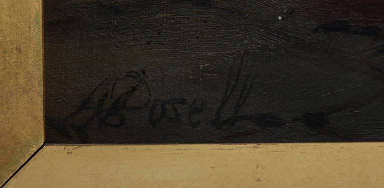 OKÄND KONSTNÄR, olja på duk, sign Posell, 1800/1900-tal.