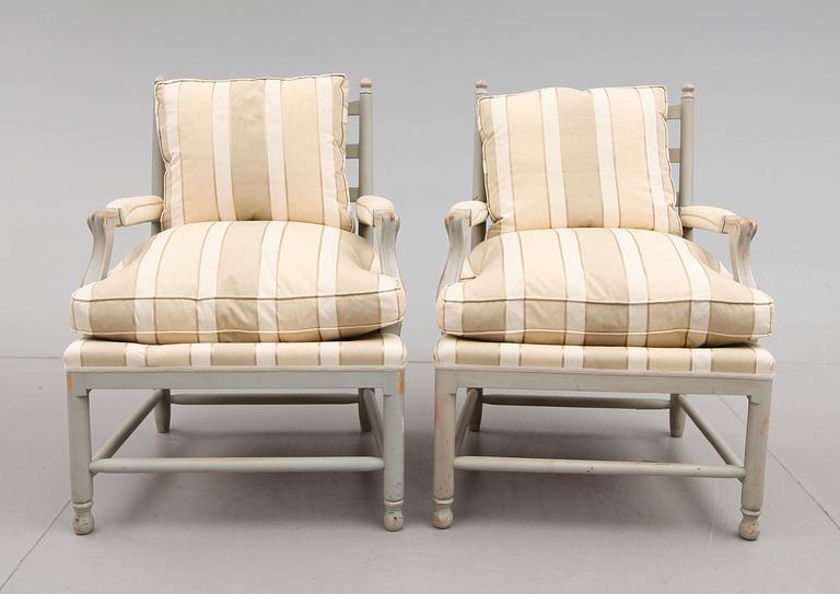 FÅTÖLJER, 1 par, sk Gripsholmsfåtöljer, 1900-talets andra hälft.