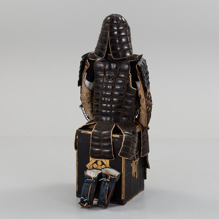 A Japanese suit of armor in the Tatami-Gusoho style, presumably mid Edo period.