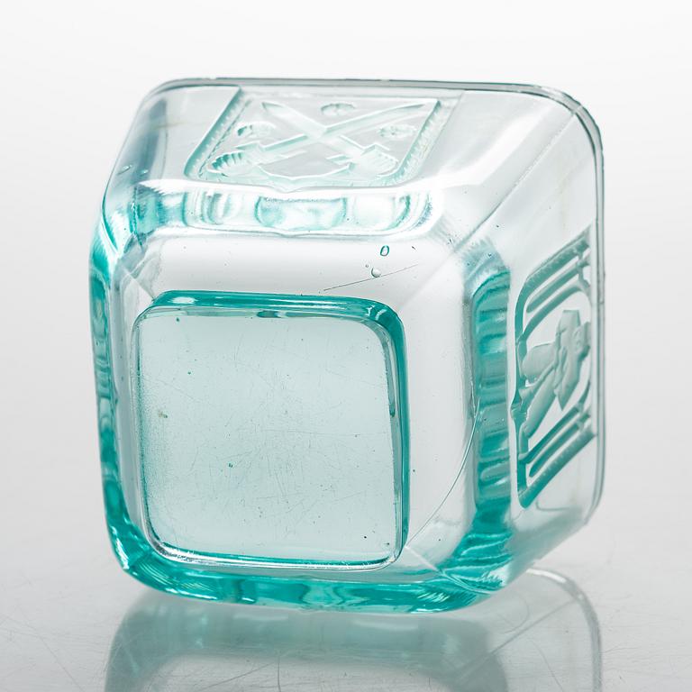 Antti Salmenlinna, malja, "Mottimalja" Riihimäen Lasi Oy 1940-luku.