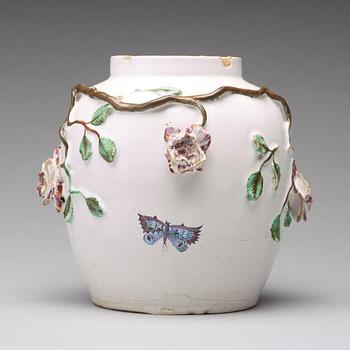 A Swedish faience jar, Marieberg, 18th Century.