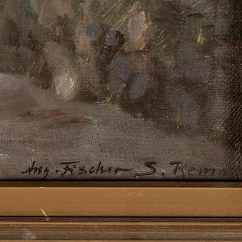 August Fischer, oil on canvas, signed Aug Fischer San Remo.