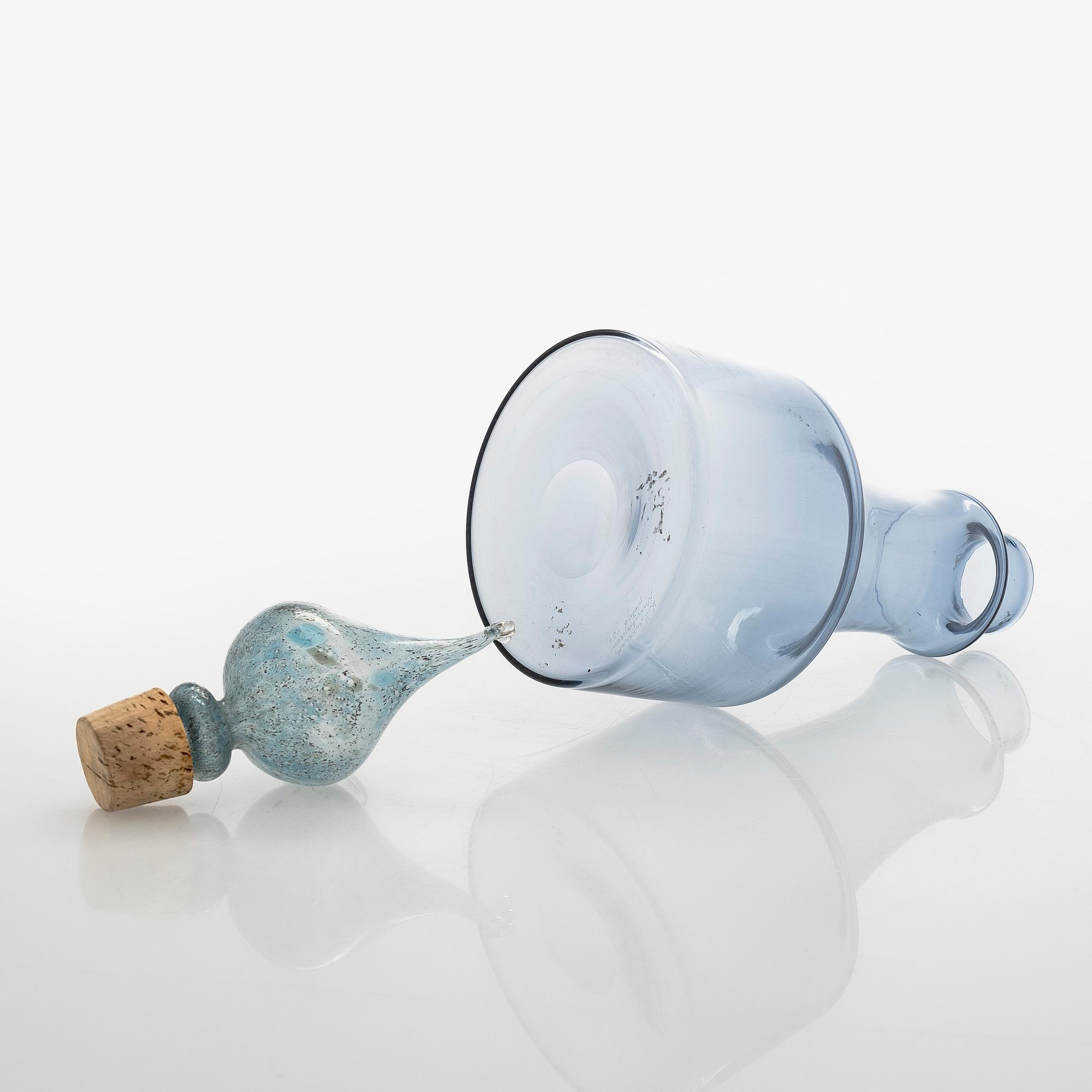 Kaj Franck, karahvi, "1502/KF 502", lasia, signeerattu K. Franck Nuutajärvi Notsjö -61.