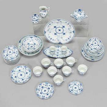 Royal Copenhagen, A 66-piece service "Blue Fluted, Full Lace and Half Lace', Denmark.
