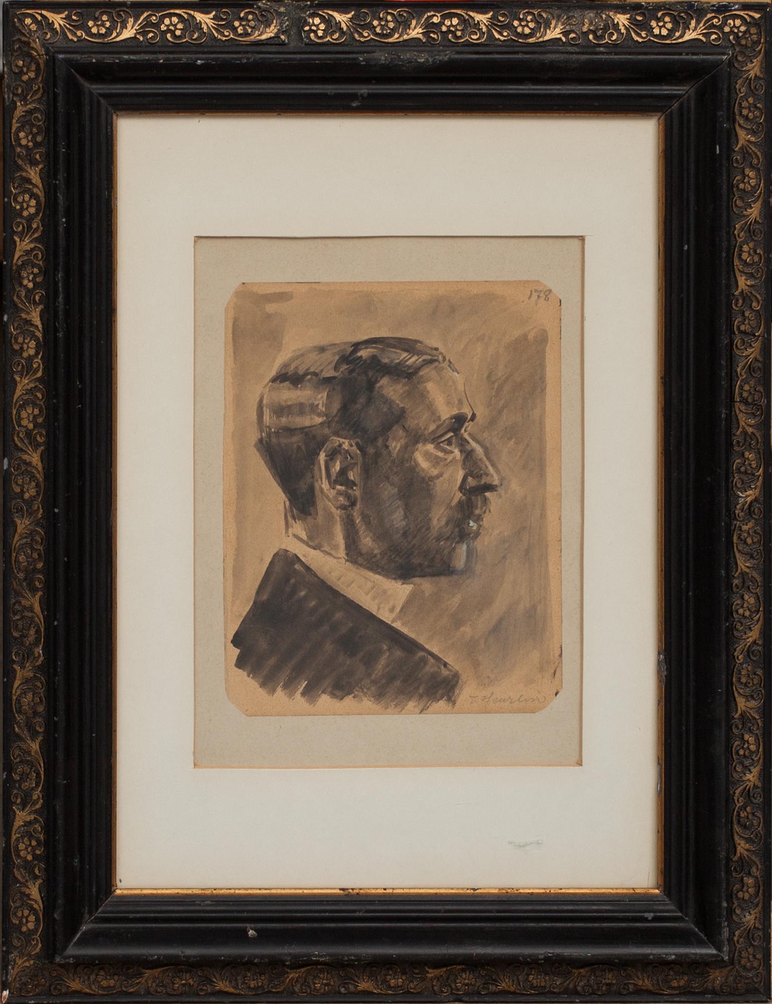 THEODOR HEURLIN, blandteknik, signerad. 1900-talets början/första hälft.