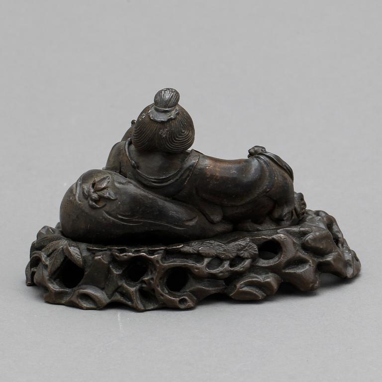 FIGURIN, brons, troligen Japan, 1900-tal.