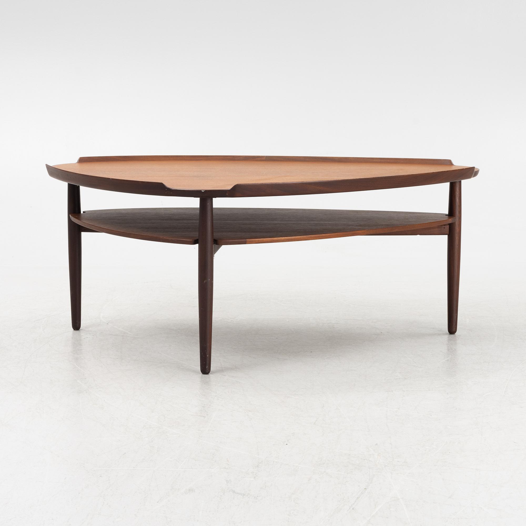 A teak veneered coffee table, 1960's.