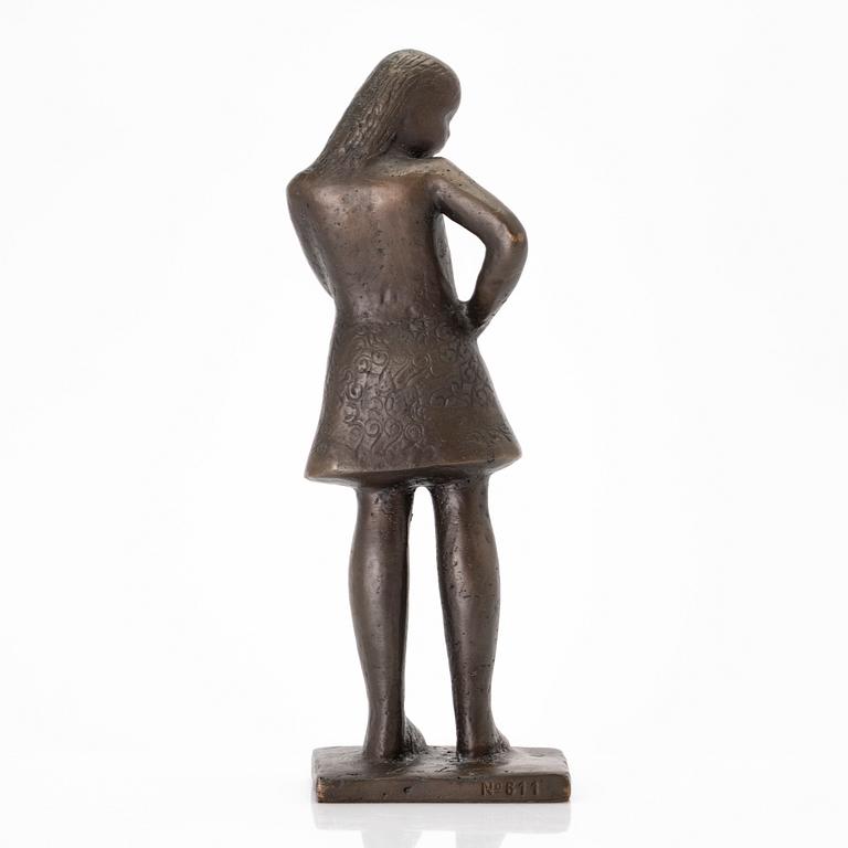 Lisa Larson, skulptur "Tonårsflickan", brons, Scandia Present, ca 1978, nr 611.