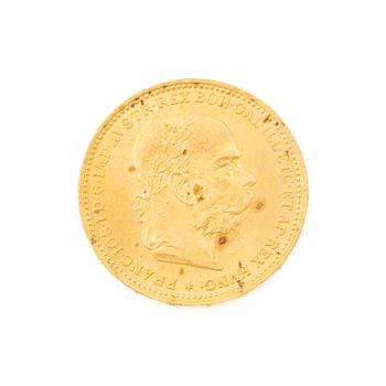 Gold coin, Austria-Hungary, 20 Corona, 1893.