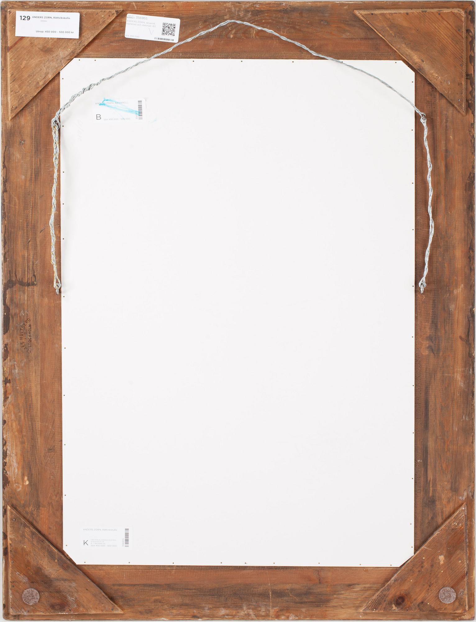 ANDERS ZORN, Watercolour on paper. Signed and dated -83. Girl from Rättvik.