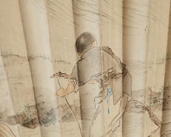 A fan leaf painting by Shen Zhaohan (1855-1941), signed and dated 1896.