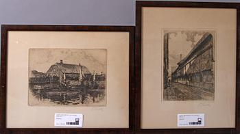 ERIK EKROTH, etsningar, 12 st, sign.