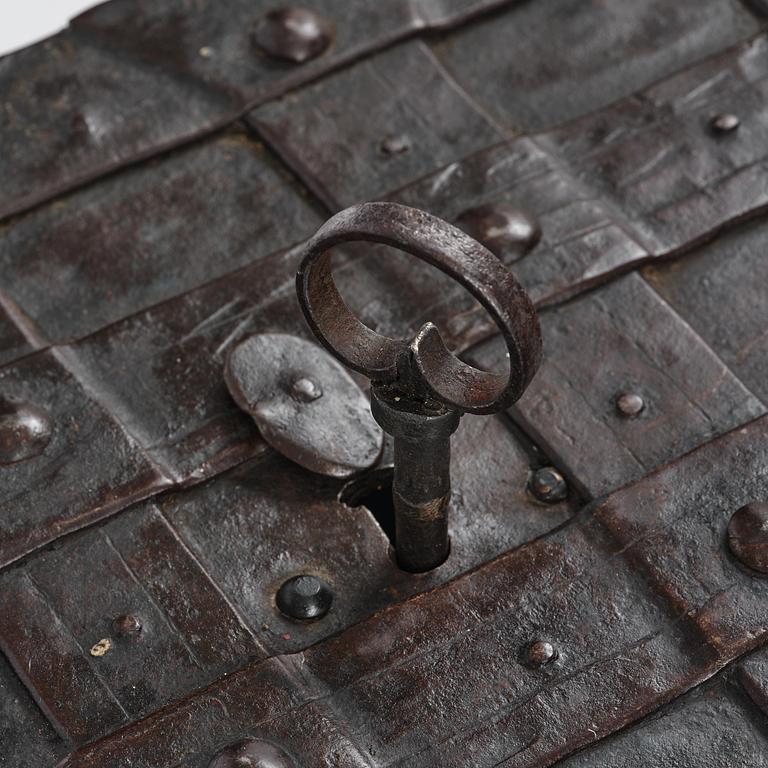 A Baroque German presumably Nuremberg iron 'Armada' chest, later part of the 17th century.