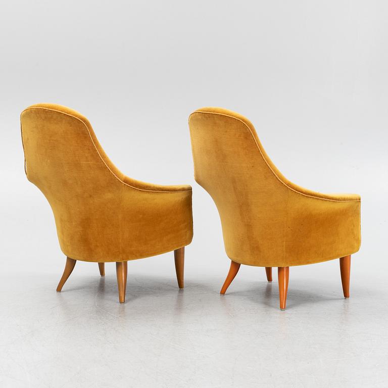 Kerstin Hörlin-Holmquist, A 'Stora Adam' armchairs, Nordiska Kompaniet, mid 20th century.