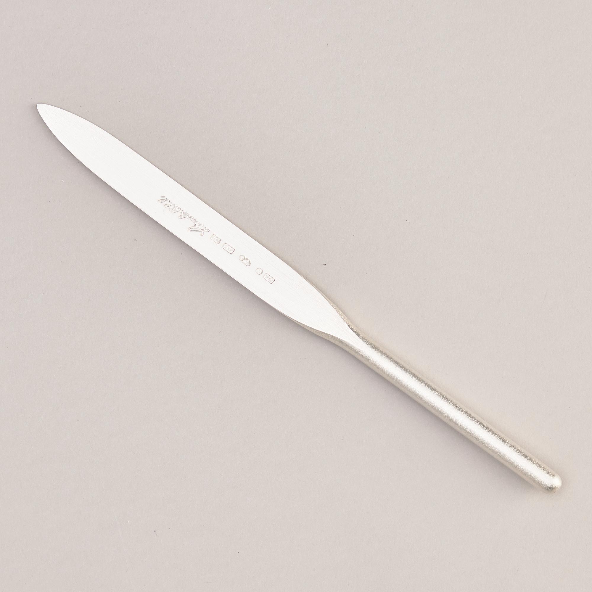 A sterling silver letter knife, mark of Rolf Lindståhl, Stockholm 2000.